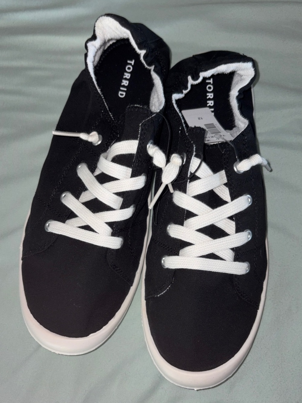 torrid Black and White Canvas Lace-Up Sneakers